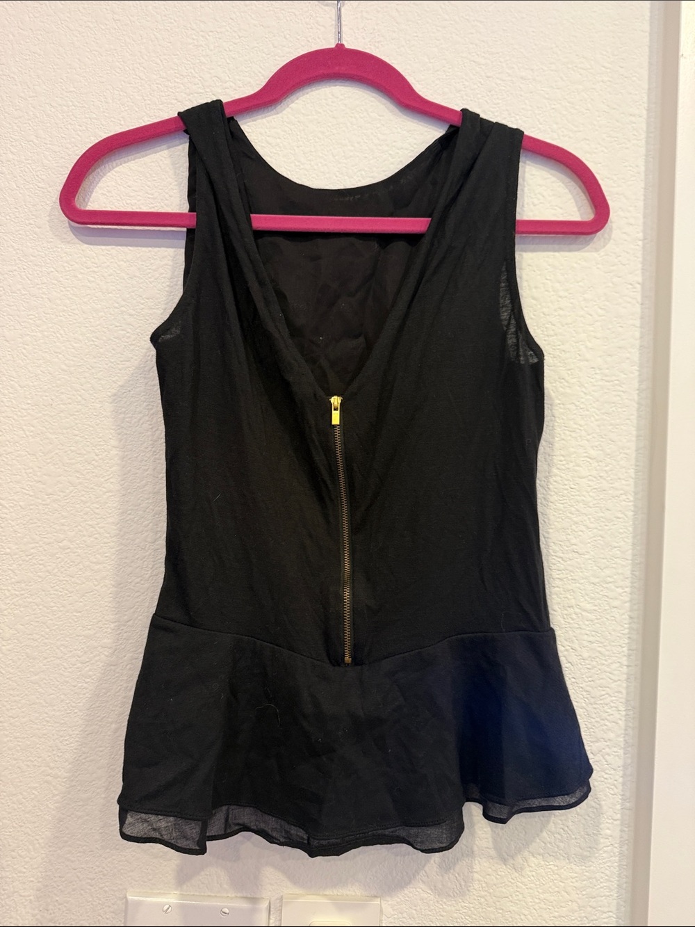 Diane Von Furstenberg Black Ruffle Peplum Tank Top - Picture 3 of 4